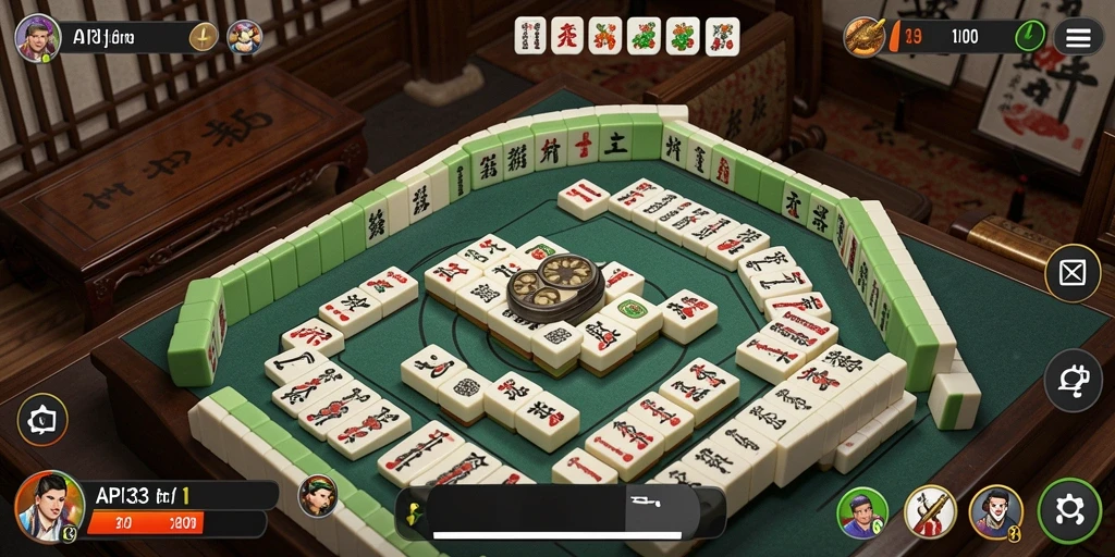 Screenshot gameplay API33 menampilkan aksi seru Mahjong.