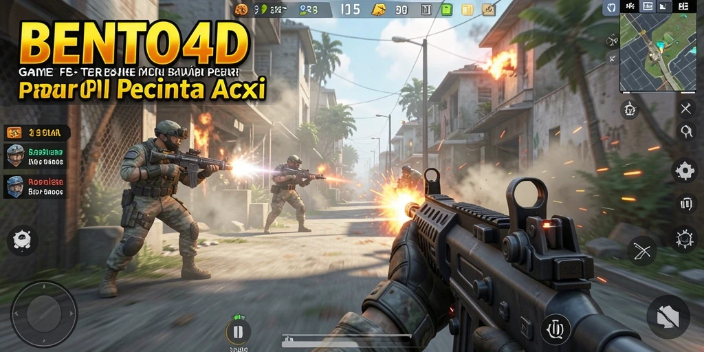 Gameplay intens BENTO4D menampilkan pertempuran FPS yang spektakuler.