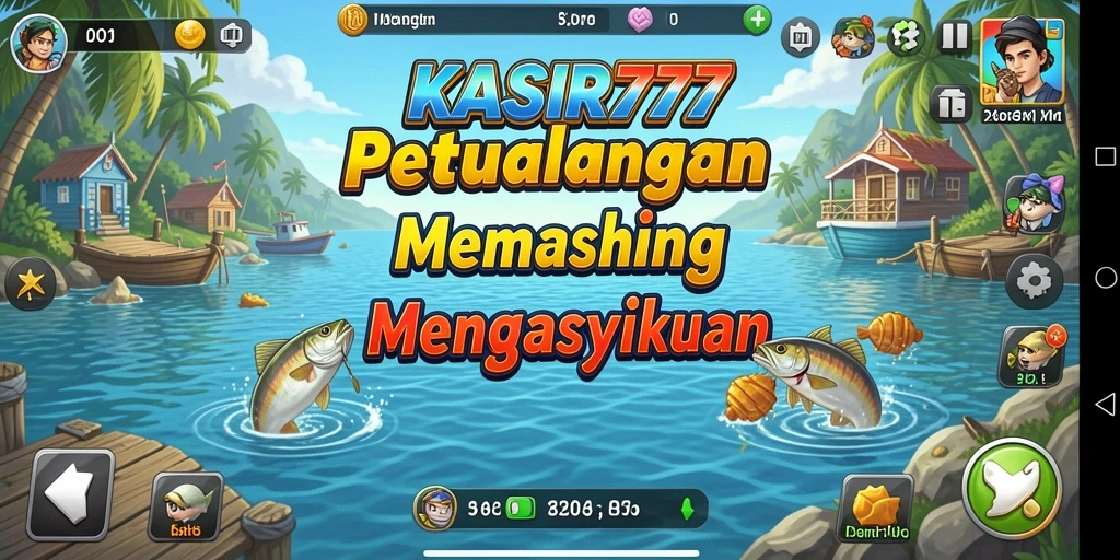 Tampilan gameplay KASIR777 saat menangkap ikan di laut.