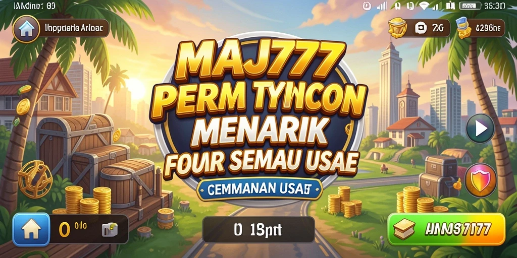 Tampilan gameplay menarik MAJ777 dengan elemen Tycoon yang seru.