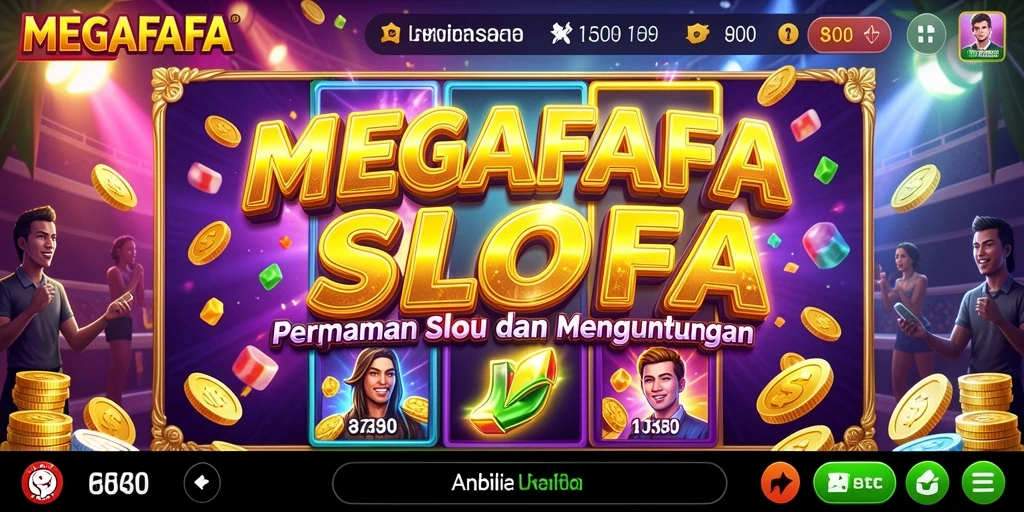Screenshot gameplay seru dari MEGAFAFA yang menampilkan berbagai fitur Slot.