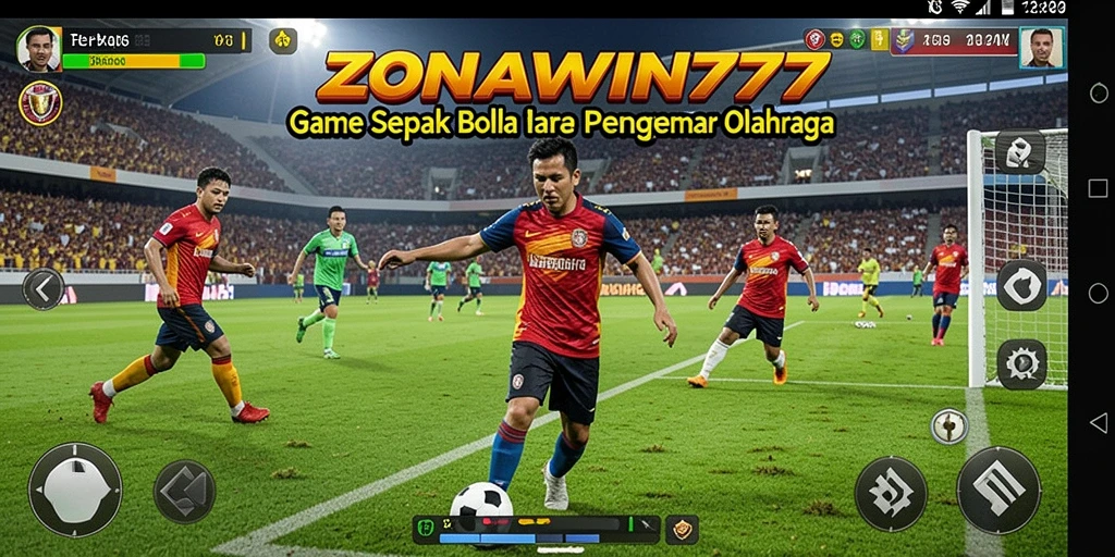 Tampilan menarik dari gameplay ZONAWIN777 yang penuh aksi sepak bola.