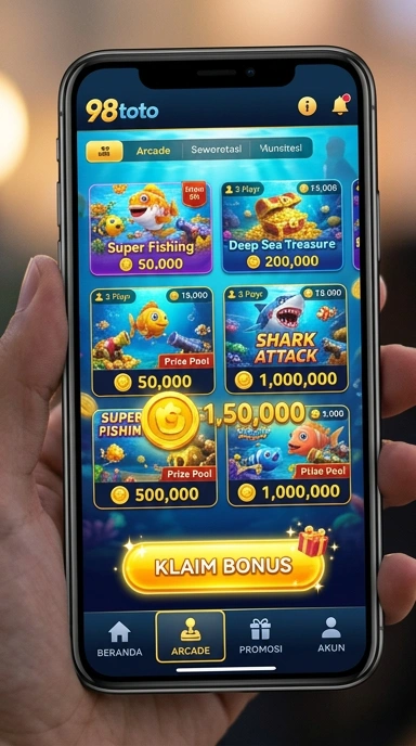 Tampilan utama aplikasi 98toto yang mudah digunakan.